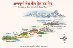 अन्नपूर्णा बेस कैंप ट्रेक का पूरा नक्शा