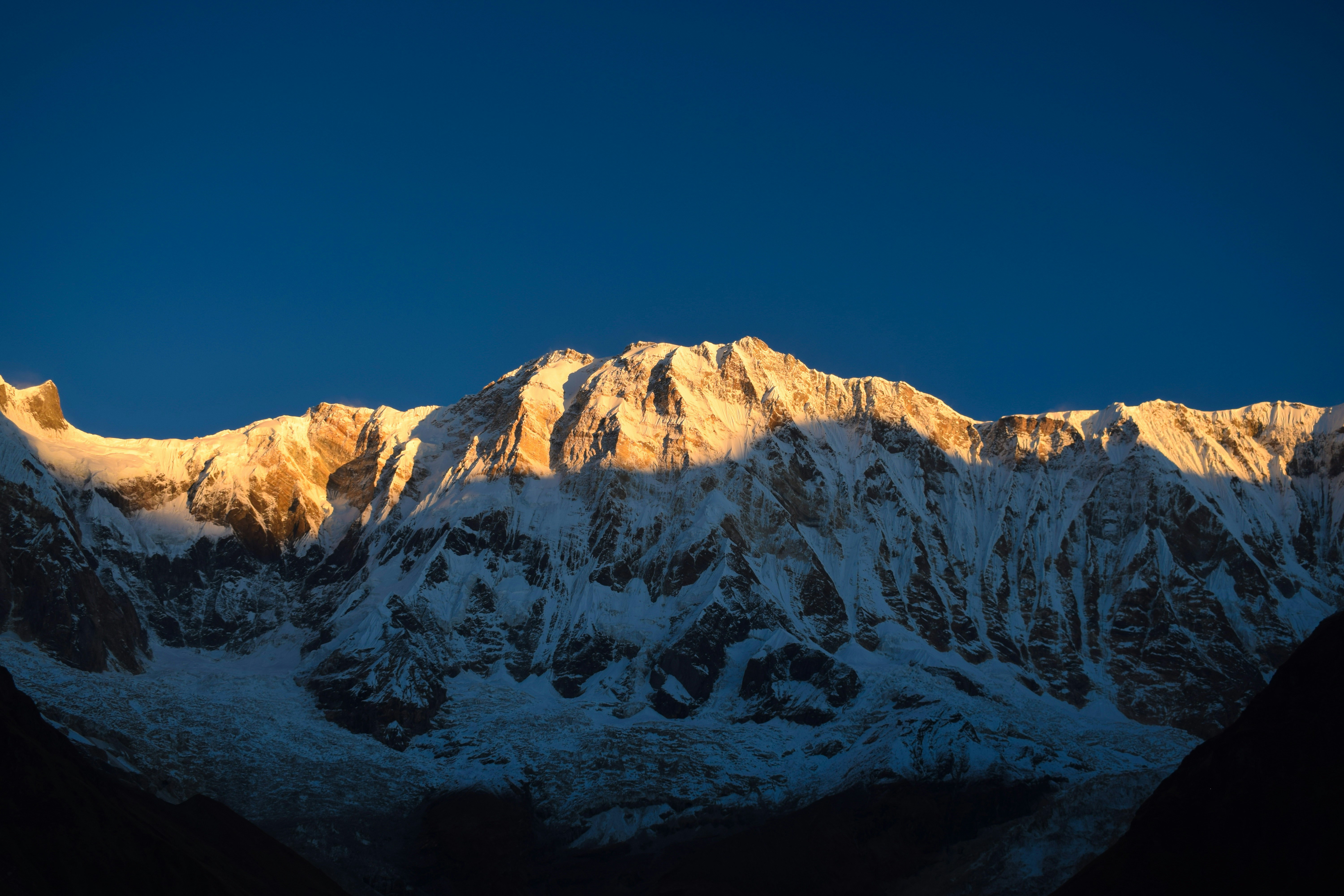 Sunrise view over Annapurna massif from ABC trek