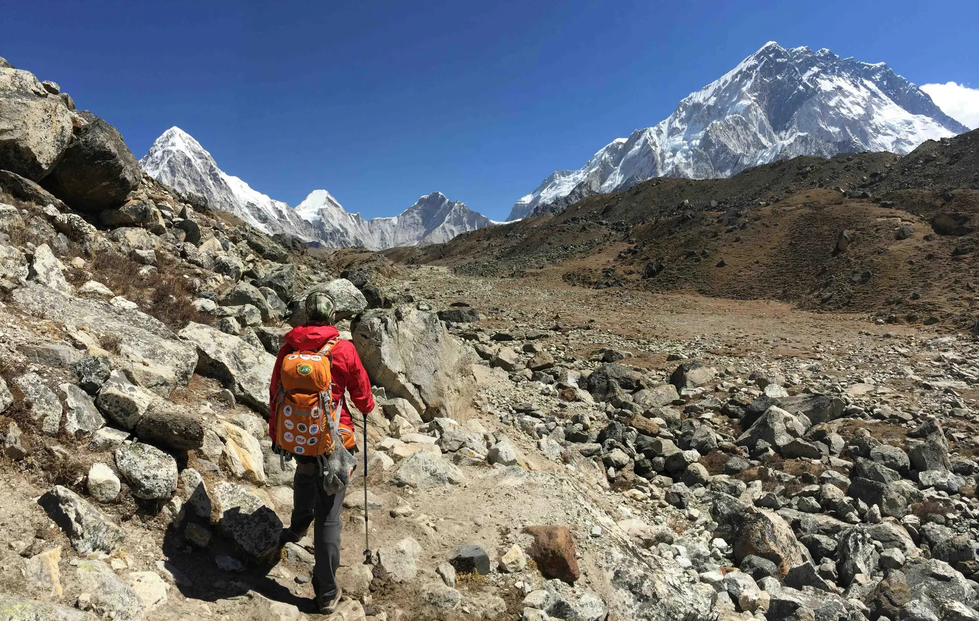 Rocky Himalayan trekking trail Everest Base Camp route Nepal mountain adventure path
