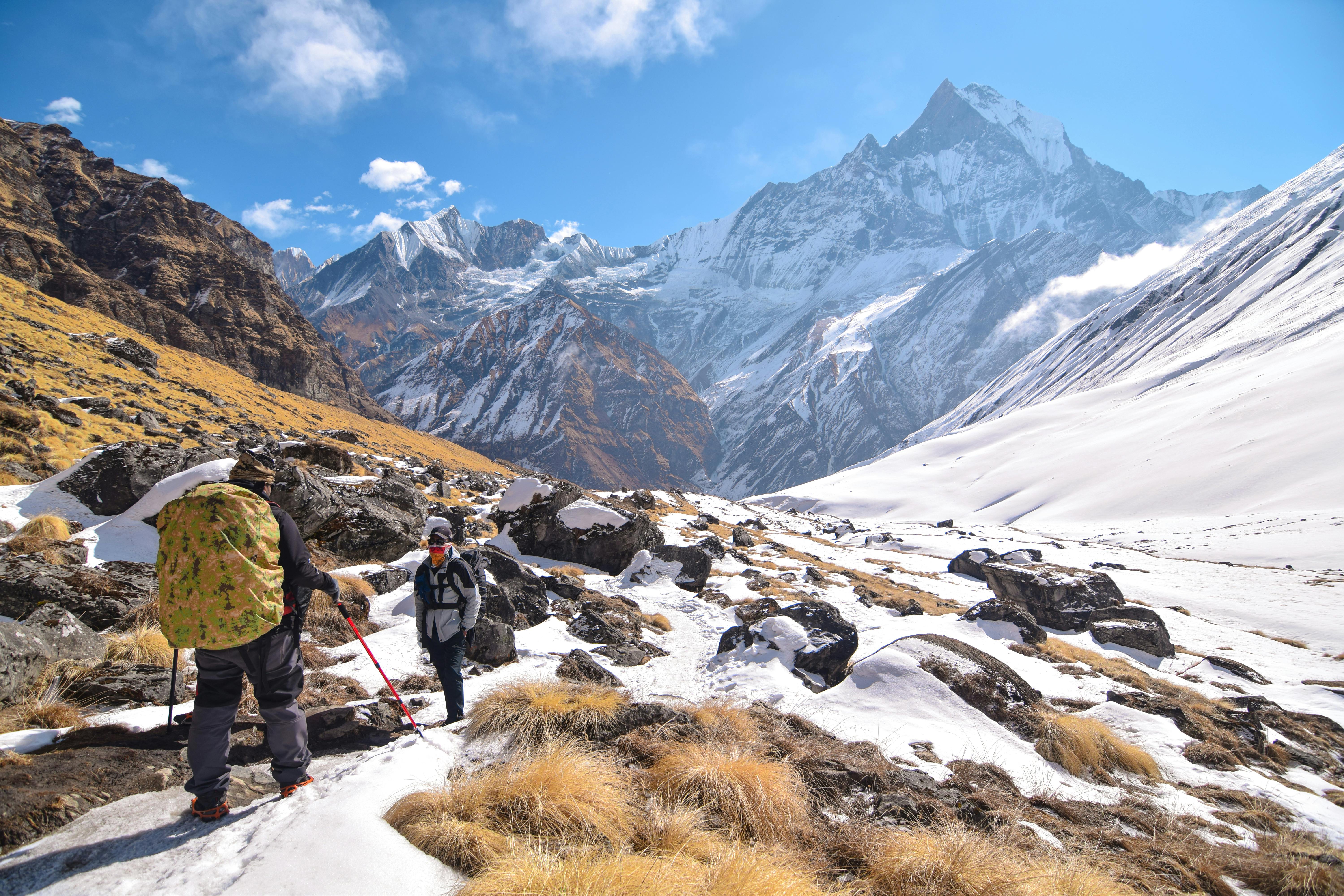 Machhapuchhre mountain view from ABC trek Nepal