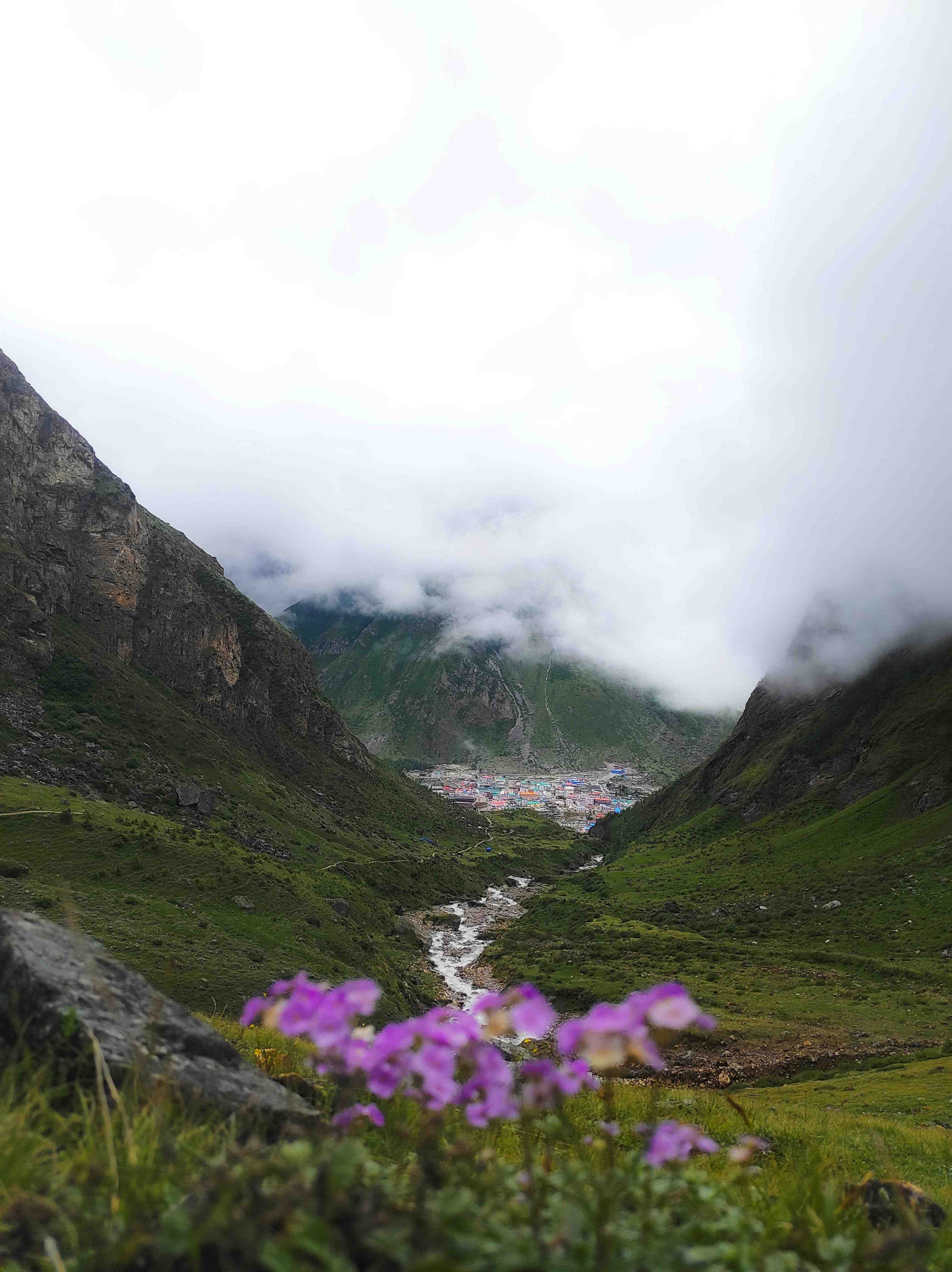 Scenic trekking trail toward Ghangaria village in the Garhwal Himalayas