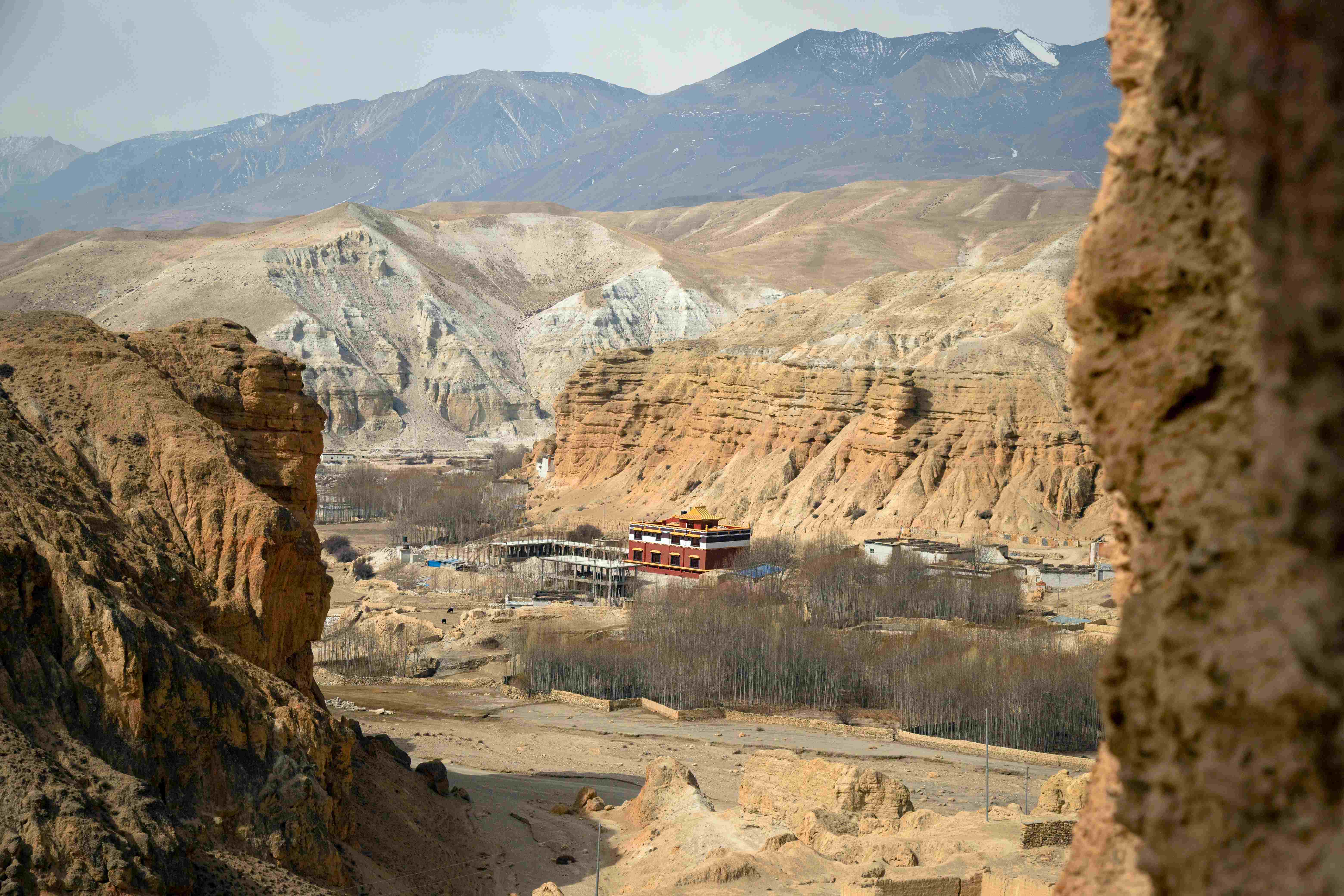 Traditional monastery overlooking the Upper Mustang Valley in Nepal